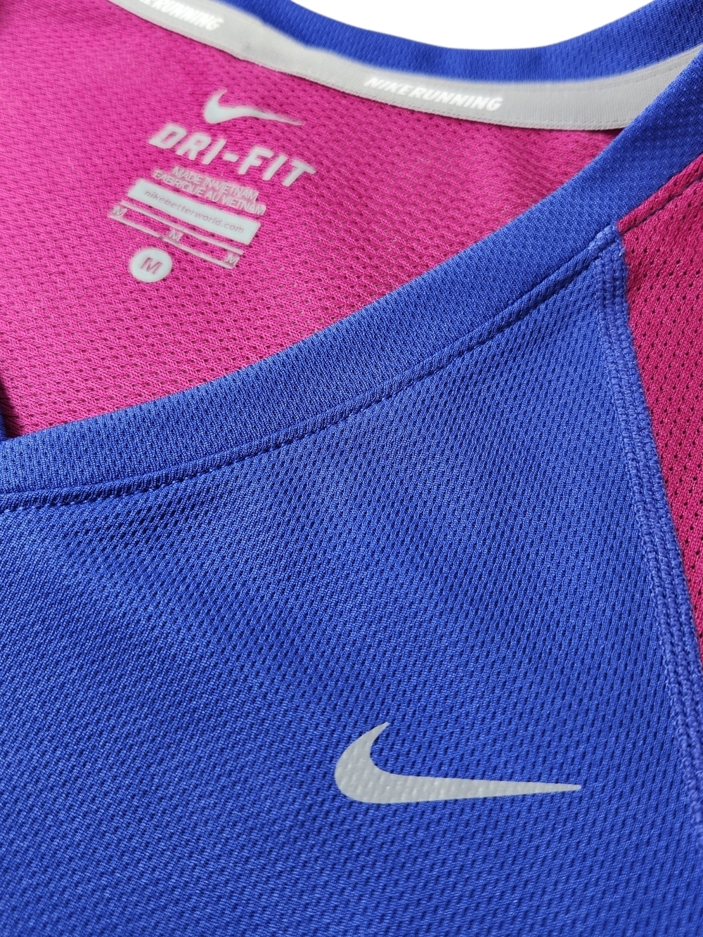 Nike Dri-FIT Running Top Women’s Med Blue Pink Long Sleeve Athletic Shirt Light - Picture 8 of 13